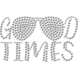 Good Times Rhinestone Heat Transfer for Mask